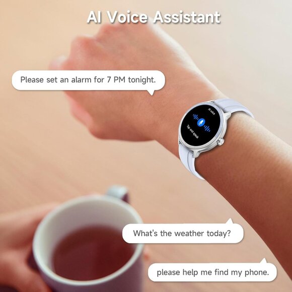 ⚡Frost Blue Smart Watch for Men Women Bluetooth Calling Compatible with Android - Picture 2 of 9